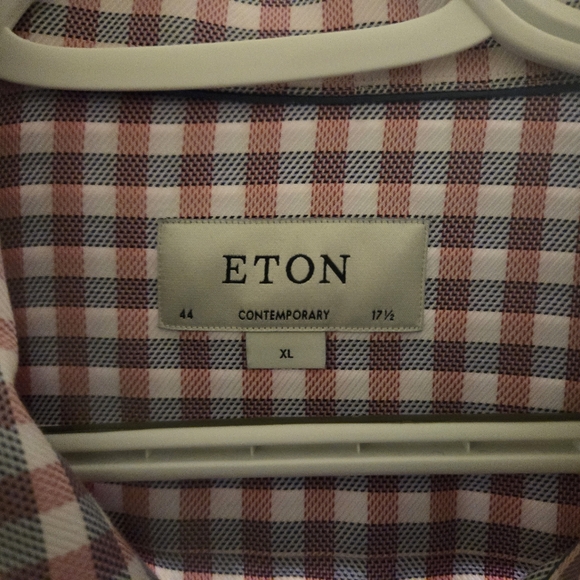 ETON Contemporary Signature Twill plaid check button up dress shirt 17.5/44 (XL) - Picture 7 of 7